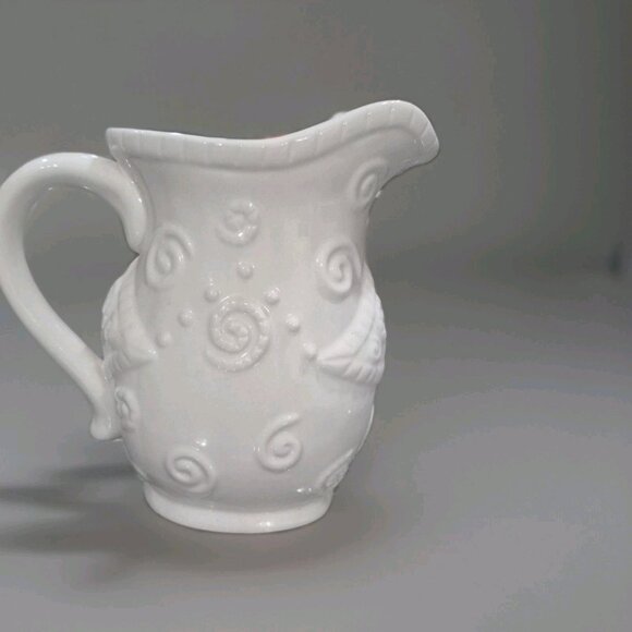 Vintage Pottery ceramic OWL Pitcher White Glazed 6" Tall Excellent condition - Picture 3 of 6